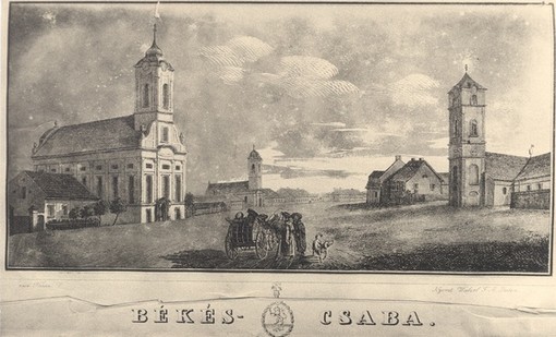 Békéscsaba főtere a 19. században  