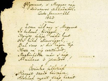 a magyar himnusz eredeti kézirata  