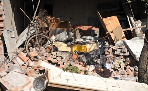 Gázrobbanás miatt dőlt ki egy ház fala Tótkomlóson 
